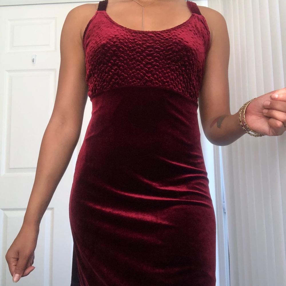 Vintage styled Forever21 red velvet mini dress